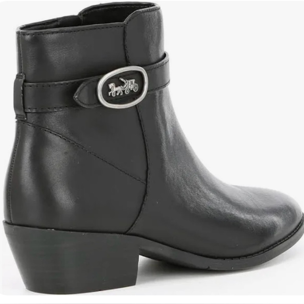 Women’s Black Leather Coach boots. New in box.  size 71/2